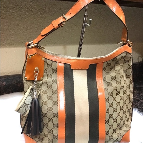 GUCCI Hobo GG Canvas Leather Orange - Picture 2 of 15